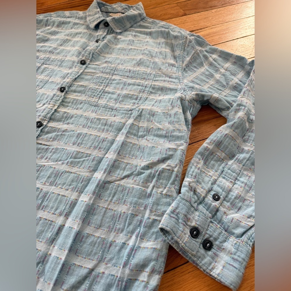 Carbon 2 Cobalt Light Blue Long Sleeve Button Up Collared Shirt Men’s Size LT - Picture 3 of 13